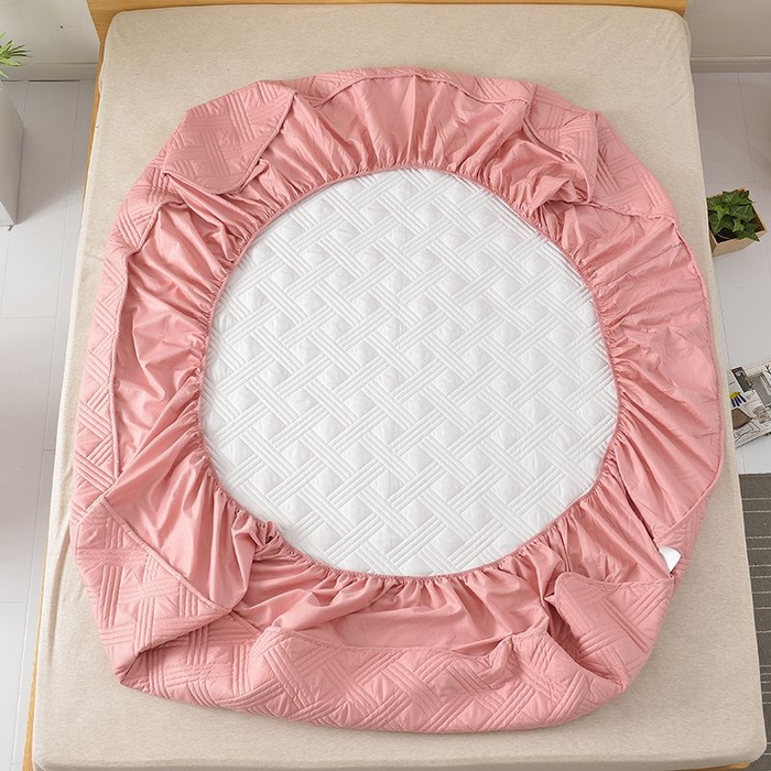 91家纺网 家纺一手货源 找家纺 苏木年华2023新款全棉13372夹棉床笠席梦思保护套 红色