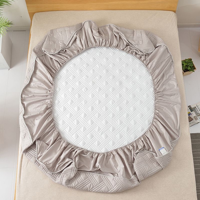 91家纺网 家纺一手货源 找家纺 苏木年华2023新款全棉13372夹棉床笠席梦思保护套 灰色