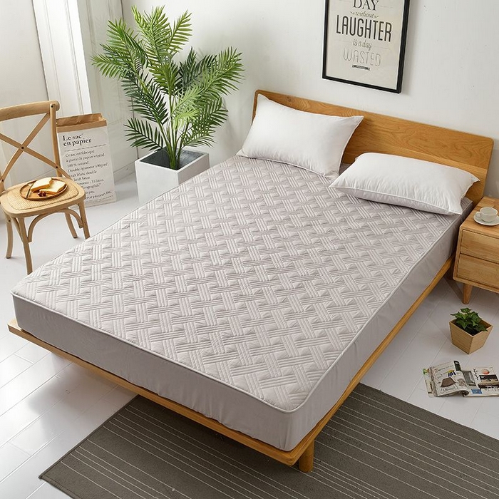 91家纺网 家纺一手货源 找家纺 苏木年华2023新款全棉13372夹棉床笠席梦思保护套 灰色