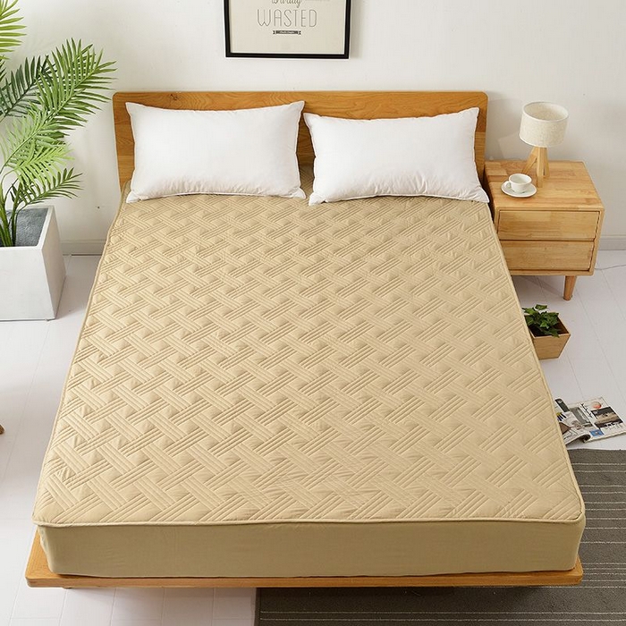 91家纺网 家纺一手货源 找家纺 苏木年华2023新款全棉13372夹棉床笠席梦思保护套 咖色