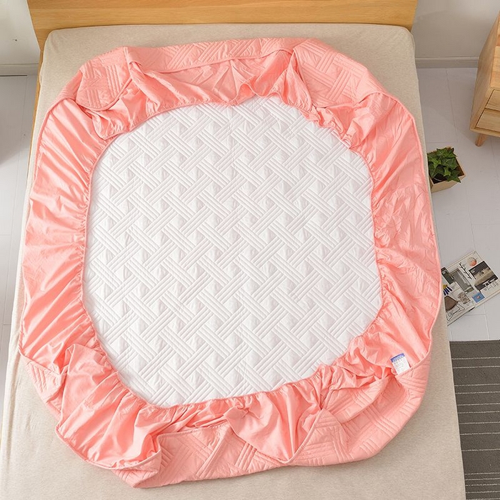 91家纺网 家纺一手货源 找家纺 苏木年华2023新款全棉13372夹棉床笠席梦思保护套 玉色