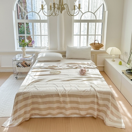 91家纺网 家纺一手货源 找家纺 （总）麻依 2023竹纤维单层毛巾被盖毯夏凉被冷感毯竹纤维床单-场景二