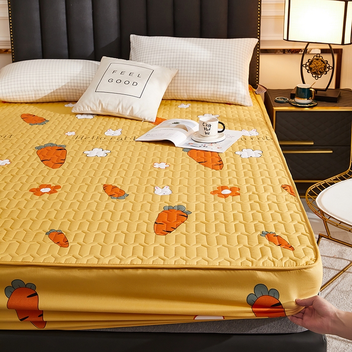 91家纺网 家纺一手货源 找家纺 苏木年华2023新款抗菌加厚防水隔尿夹棉床笠 快乐萝卜