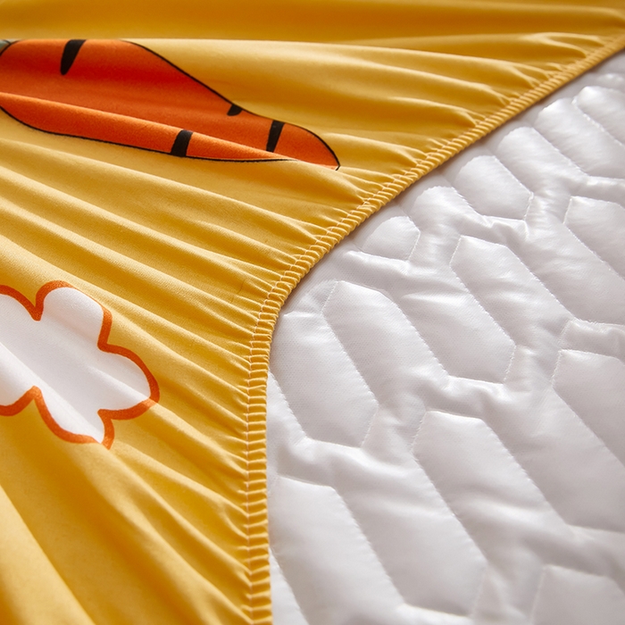 91家纺网 家纺一手货源 找家纺 苏木年华2023新款抗菌加厚防水隔尿夹棉床笠 快乐萝卜