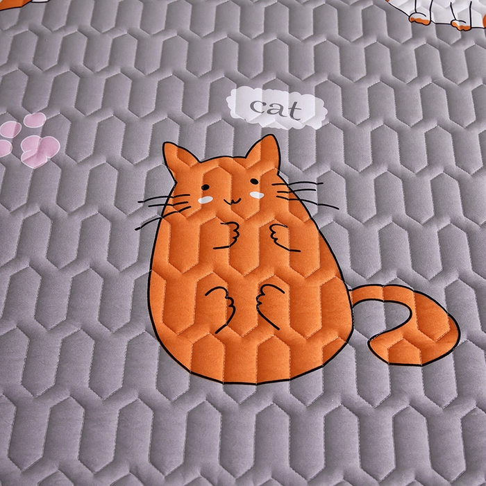 91家纺网 家纺一手货源 找家纺 苏木年华2023新款抗菌加厚防水隔尿夹棉床笠 快乐猫