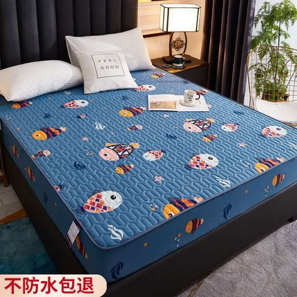 苏木年华2023新款抗菌加厚防水隔尿夹棉床笠 自由鱼