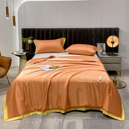 91家纺网 家纺一手货源 找家纺 （总）兄弟坊2023水洗真丝宽边刺绣羽毛夏被