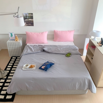 星期八2023新款水洗棉夏被 灰色