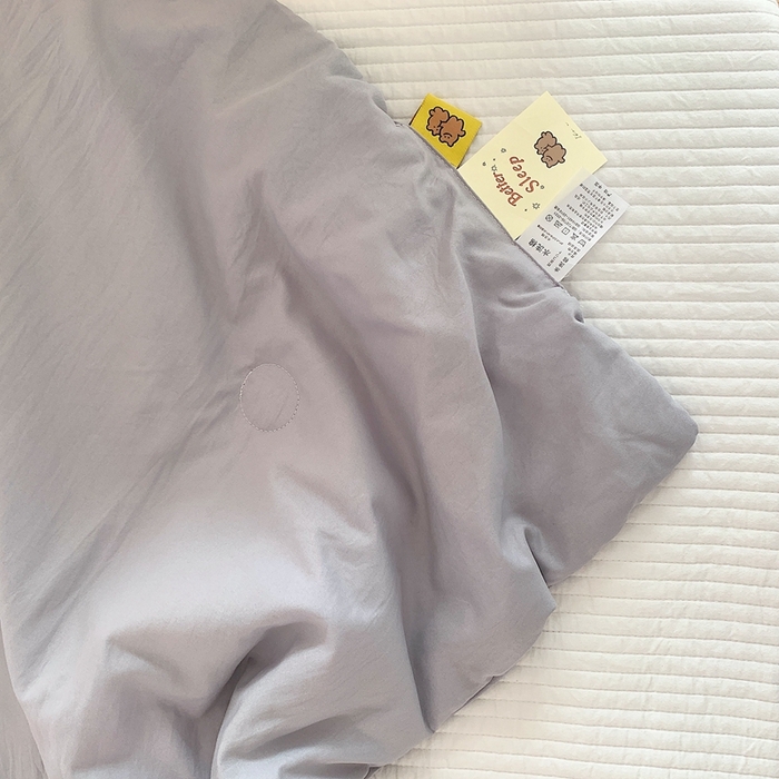 91家纺网 家纺一手货源 找家纺 星期八2023新款水洗棉夏被 灰色