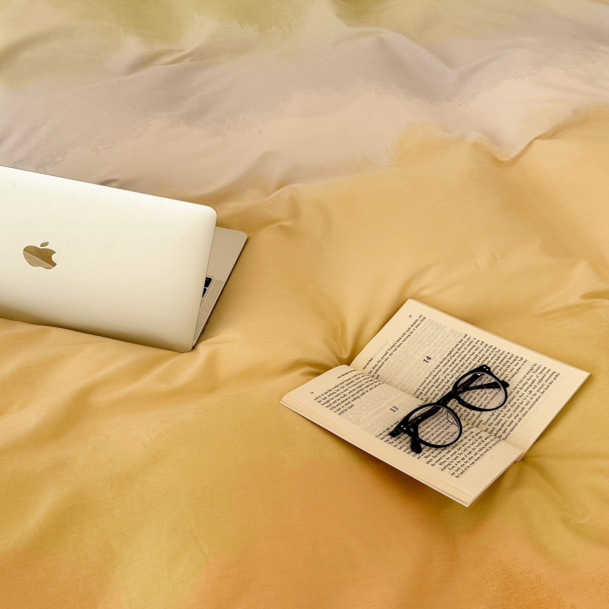 91家纺网 家纺一手货源 找家纺 昔可家纺2023新款全棉ins渐变风简约四件套 落日橘调