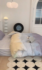 91家纺网 家纺一手货源 找家纺 昔可家纺2023新款全棉ins渐变风简约四件套 渐变紫调