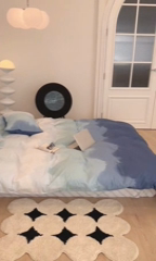 91家纺网 家纺一手货源 找家纺 昔可家纺2023新款全棉ins渐变风简约四件套 那片蓝海