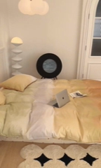 91家纺网 家纺一手货源 找家纺 昔可家纺2023新款全棉ins渐变风简约四件套 落日橘调