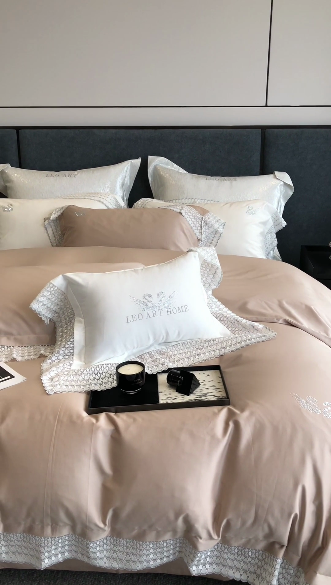 91家纺网 家纺一手货源 找家纺 涞澳 2023新款140支全棉四件套--维多利亚系列 维多利亚-香槟