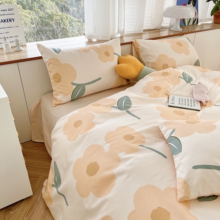 91家纺网 家纺一手货源 找家纺 卡巴伦 2023新款春夏全棉小清新系列单被套 萱花