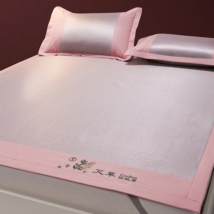 91家纺网 家纺一手货源 找家纺 （总）卡初家居 2023新款刺绣冰藤艾草席凉席