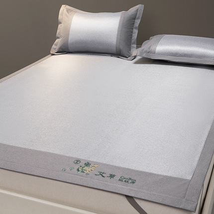 91家纺网 家纺一手货源 找家纺 （总）卡初家居 2023新款刺绣冰藤艾草席凉席