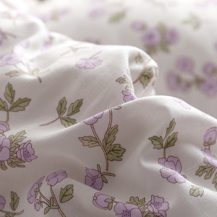 91家纺网 家纺一手货源 找家纺 窝米 2023新款全棉A类双层纱系列四件套 安娜紫