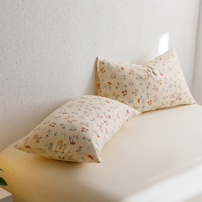 91家纺网 家纺一手货源 找家纺 窝米 2023新款全棉A类双层纱系列四件套 花蜜