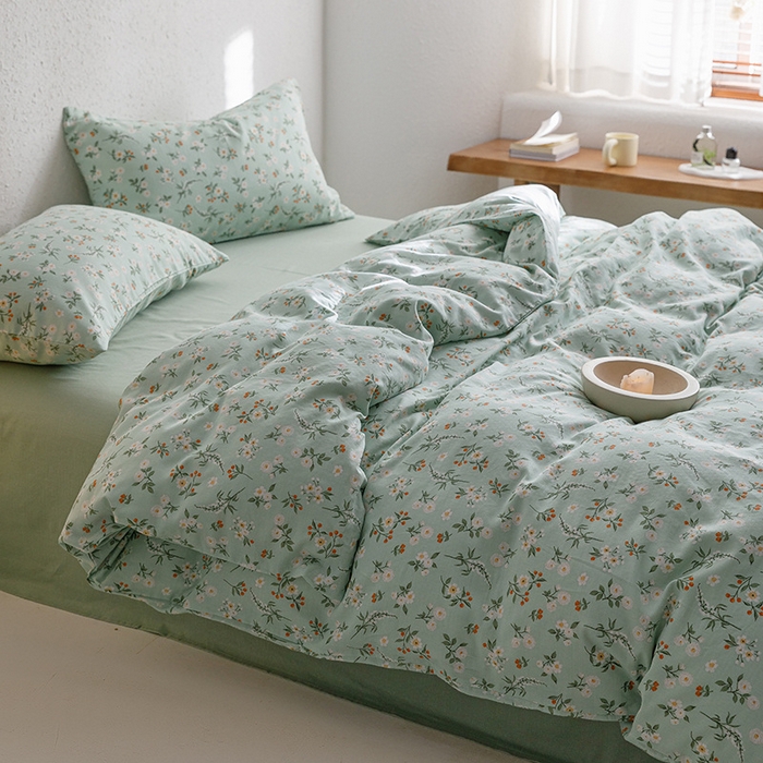 91家纺网 家纺一手货源 找家纺 窝米 2023新款全棉A类双层纱系列四件套 精灵花园