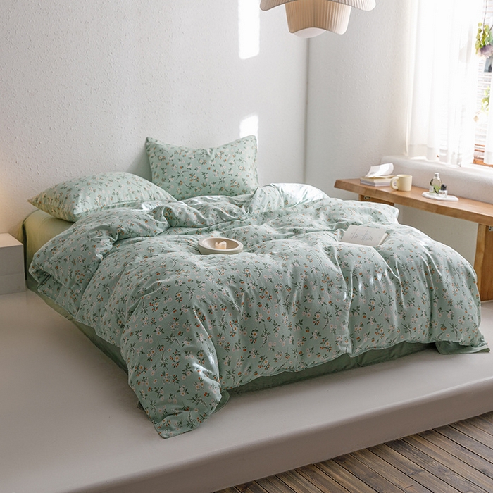 91家纺网 家纺一手货源 找家纺 窝米 2023新款全棉A类双层纱系列四件套 精灵花园