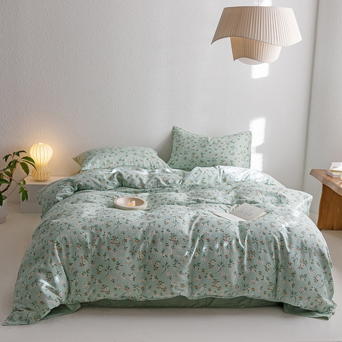 91家纺网 家纺一手货源 找家纺 窝米 2023新款全棉A类双层纱系列四件套 精灵花园