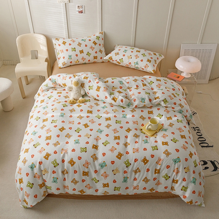 91家纺网 家纺一手货源 找家纺 窝米 2023新款全棉A类双层纱系列四件套 珍妮