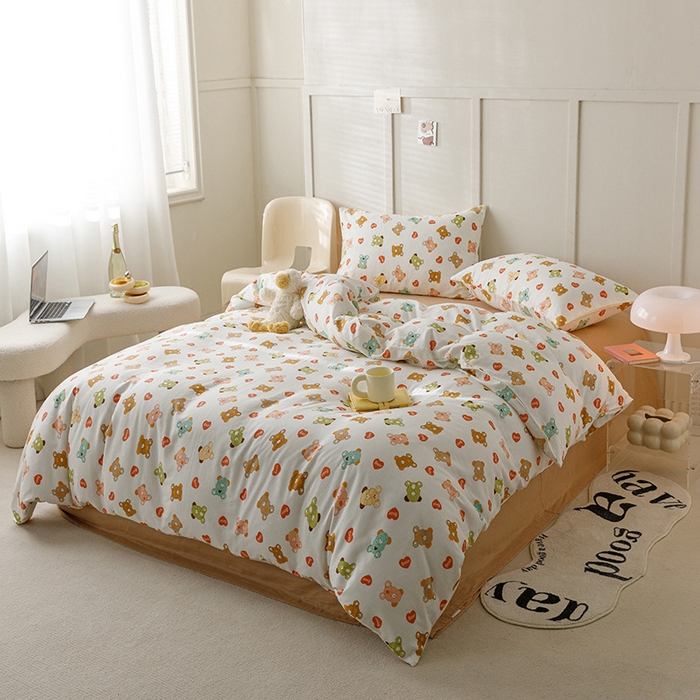 91家纺网 家纺一手货源 找家纺 窝米 2023新款全棉A类双层纱系列四件套 珍妮