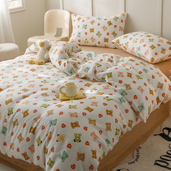 91家纺网 家纺一手货源 找家纺 窝米 2023新款全棉A类双层纱系列四件套 珍妮