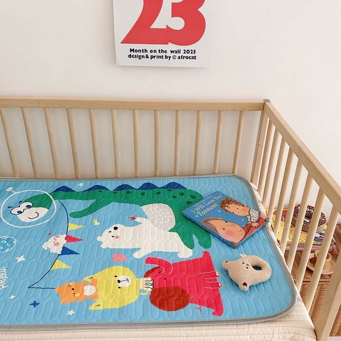 91家纺网 家纺一手货源 找家纺 美乐迪2023新款婴童乳胶凉席 恐龙伙伴