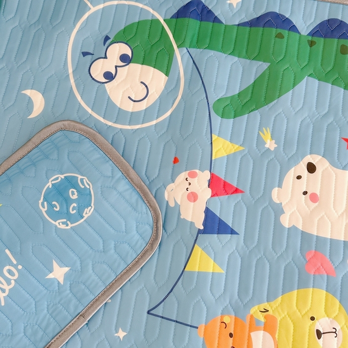 91家纺网 家纺一手货源 找家纺 美乐迪2023新款婴童乳胶凉席 恐龙伙伴