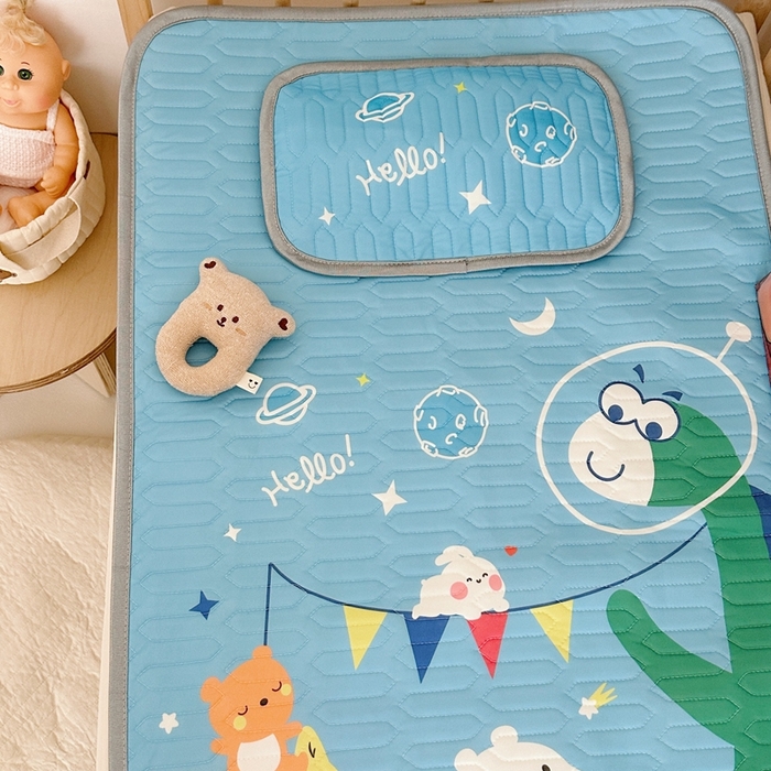 91家纺网 家纺一手货源 找家纺 美乐迪2023新款婴童乳胶凉席 恐龙伙伴