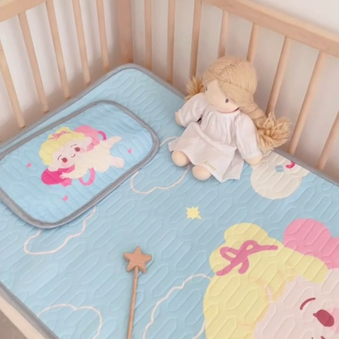 91家纺网 家纺一手货源 找家纺 美乐迪2023新款婴童乳胶凉席 天使女孩