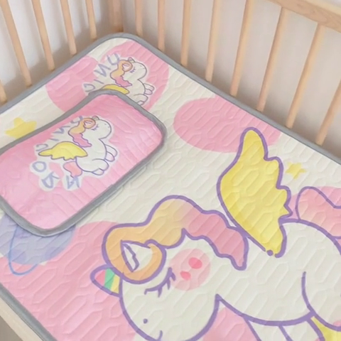 91家纺网 家纺一手货源 找家纺 美乐迪2023新款婴童乳胶凉席 独角兽