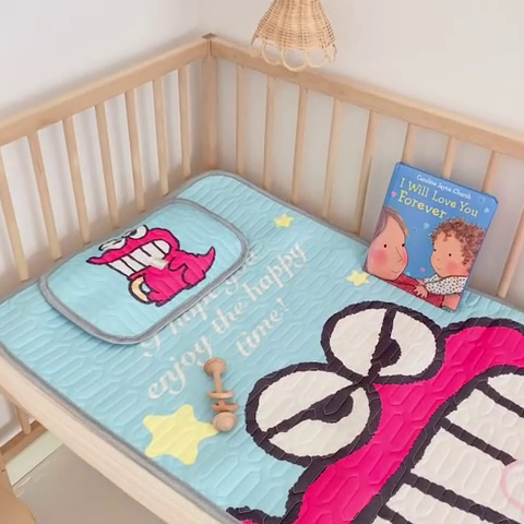 91家纺网 家纺一手货源 找家纺 美乐迪2023新款婴童乳胶凉席 小怪兽