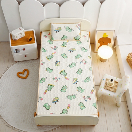 91家纺网 家纺一手货源 找家纺 嗨生活2023新款幼儿园凉席 儿童乳胶凉席 恐龙乐园