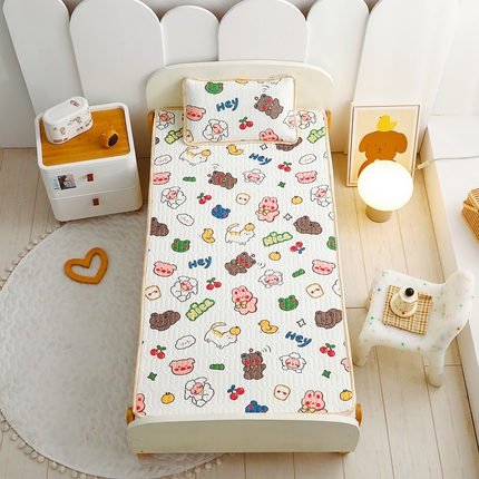 91家纺网 家纺一手货源 找家纺 嗨生活2023新款幼儿园凉席 儿童乳胶凉席 萌宠乐园