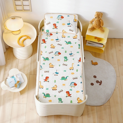 91家纺网 家纺一手货源 找家纺 嗨生活2023新款幼儿园凉席 儿童乳胶凉席 萌趣恐龙