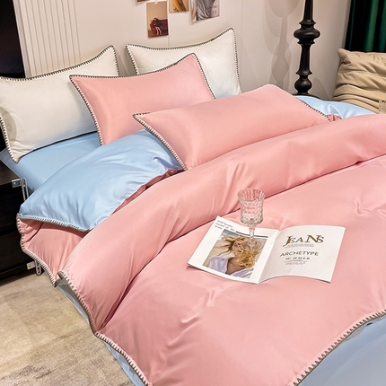 91家纺网 家纺一手货源 找家纺 （总）艾米家居 2025新款水洗真丝贝壳边系列四件套