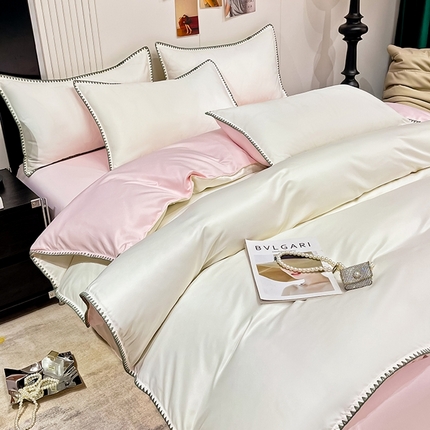 91家纺网 家纺一手货源 找家纺 （总）艾米家居 2025新款水洗真丝贝壳边系列四件套