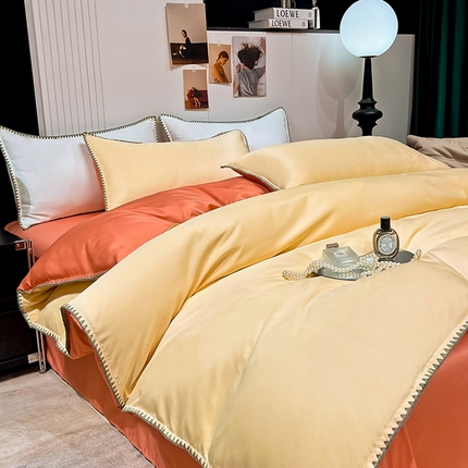 91家纺网 家纺一手货源 找家纺 （总）艾米家居 2025新款水洗真丝贝壳边系列四件套