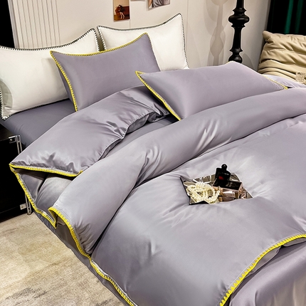 91家纺网 家纺一手货源 找家纺 （总）艾米家居 2025新款水洗真丝贝壳边系列四件套