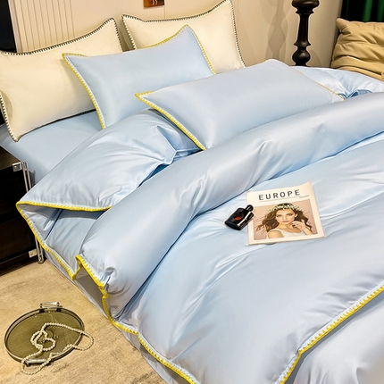 91家纺网 家纺一手货源 找家纺 （总）艾米家居 2025新款水洗真丝贝壳边系列四件套