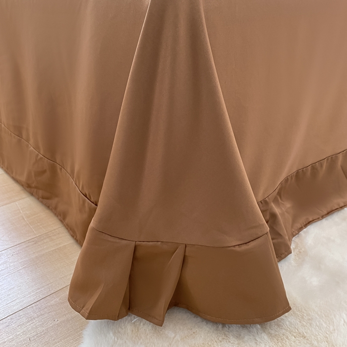 91家纺网 家纺一手货源 找家纺 AB家纺 2023新品水洗真丝夏被 伊甸园米可可棕