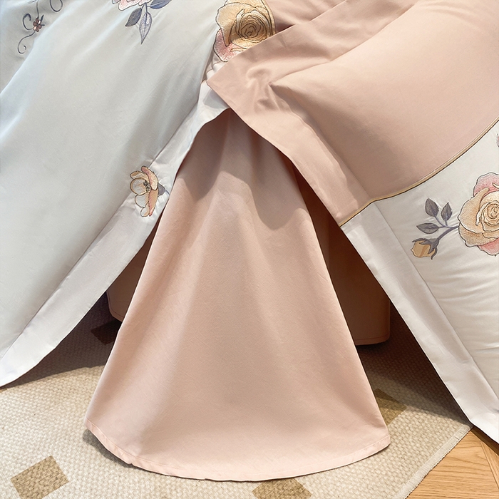 91家纺网 家纺一手货源 找家纺 （总）2023新款13372全棉刺绣四件套-蔷薇之恋