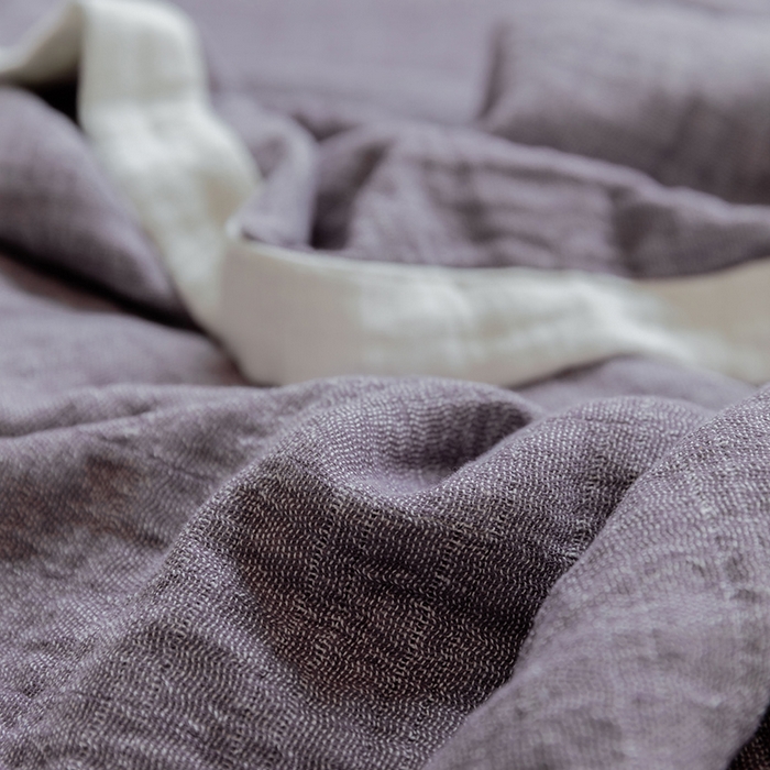 91家纺网 家纺一手货源 找家纺 雯雨家纺2023新款A类全棉纱布毛巾被 紫色