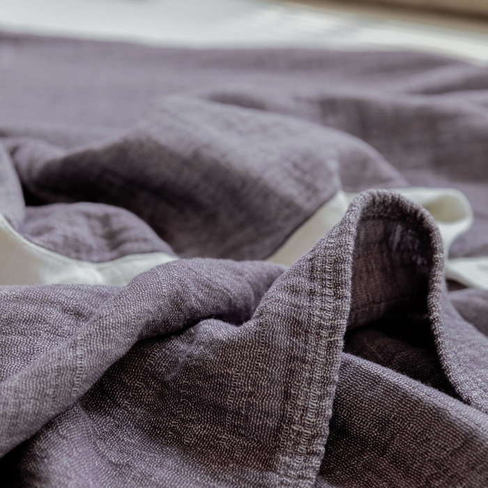 91家纺网 家纺一手货源 找家纺 雯雨家纺2023新款A类全棉纱布毛巾被 紫色
