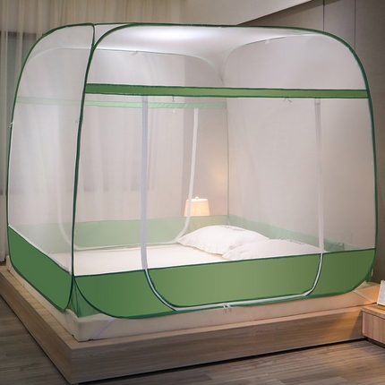 91家纺网 家纺一手货源 找家纺 新太阳 2025新款免安装蚊帐 静谧-绿