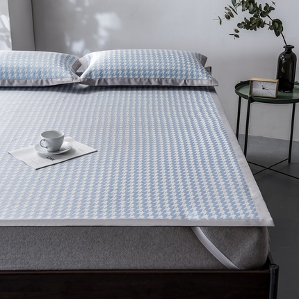 印季 2023新款-600D千鸟格凉席 天蓝