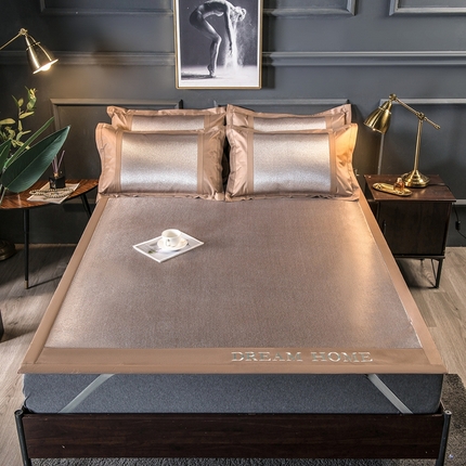 91家纺网 家纺一手货源 找家纺 （总）印季 2023新款-600D（绣花）肌理纹4D三明治冰丝席